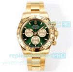 ARF 1:1 Clone Rolex Cosmo Daytona 904L Green Dial Swiss 4131 Yellow Gold Watch 